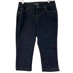 BANDOLINOBLU BOHEME NO CUFF MISSY SAMS FIVE POCKET DENIM CAPRI JEANS BLU SIZE 12